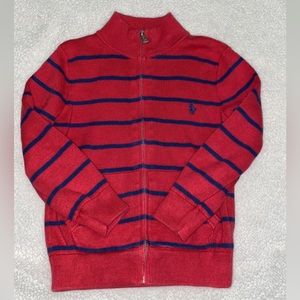 Polo Ralph Lauren Red with Blue Stripes Zip Up